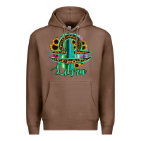 Chestnut Libra Zodiac Sign Sunflower Leopard Serape Premium Hoodie - RanaPortraitStore