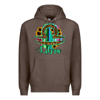 Coffee Libra Zodiac Sign Sunflower Leopard Serape Premium Hoodie - RanaPortraitStore