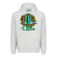 Dove Grey Libra Zodiac Sign Sunflower Leopard Serape Premium Hoodie - RanaPortraitStore