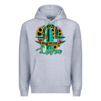 Heather Grey Libra Zodiac Sign Sunflower Leopard Serape Premium Hoodie - RanaPortraitStore