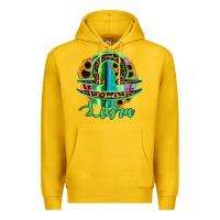Lemon Libra Zodiac Sign Sunflower Leopard Serape Premium Hoodie - RanaPortraitStore