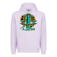 Lilac Libra Zodiac Sign Sunflower Leopard Serape Premium Hoodie - RanaPortraitStore