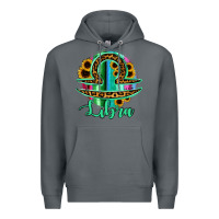 Rock Libra Zodiac Sign Sunflower Leopard Serape Premium Hoodie - RanaPortraitStore