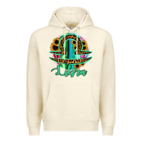 Sandshell Libra Zodiac Sign Sunflower Leopard Serape Premium Hoodie - RanaPortraitStore