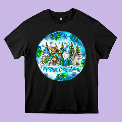 Merry Christmas Heavy Core Tee Designed By Cowhidedigitalart