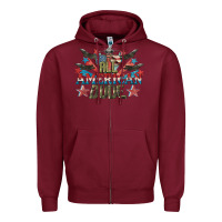 Burgundy All American dude 4th of July Zipper Hoodie - CowGirlArtShop