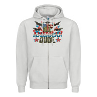 Dove Grey All American dude 4th of July Zipper Hoodie - CowGirlArtShop
