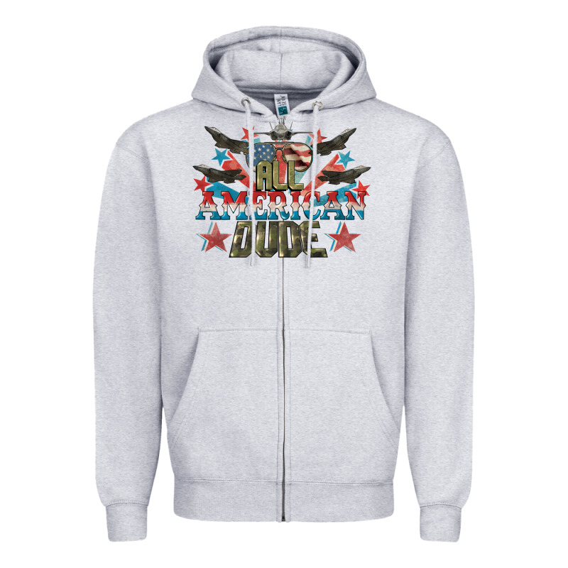 All American Dude 4th Of July Zipper Hoodie by CowGirlArtShop | Teevron