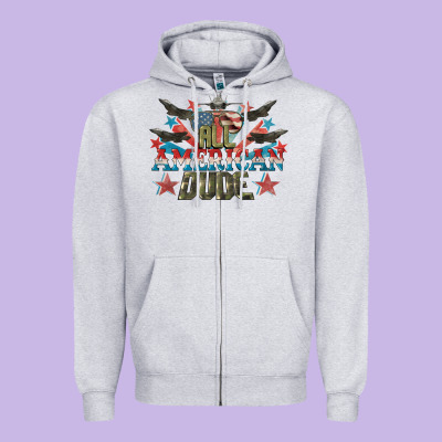 All American Dude 4th Of July Zipper Hoodie Designed By Cowgirlartshop