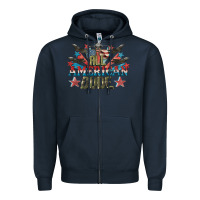 Navy All American dude 4th of July Zipper Hoodie - CowGirlArtShop