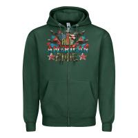 Sports Green All American dude 4th of July Zipper Hoodie - CowGirlArtShop