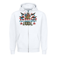 White All American dude 4th of July Zipper Hoodie - CowGirlArtShop