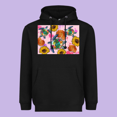 Sunflowers Turtle Heavyweight Hoodie Designed By Artiststas