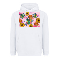 White Sunflowers Turtle Heavyweight Hoodie - Artiststas