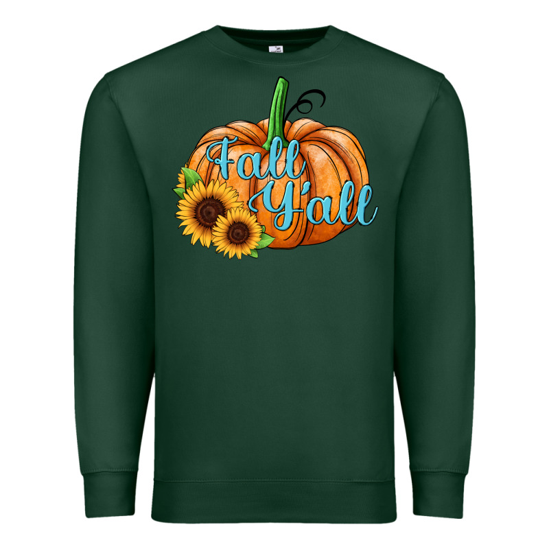 Fall Y'all Pumpkin Premium Sweatshirt by JahusDesignShop | Teevron