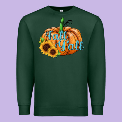 Fall Y'all Pumpkin Premium Sweatshirt Designed By Jahusdesignshop