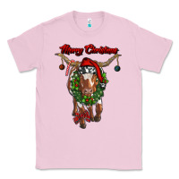 Bubblegum Pink merry christmas longhorn cow Classic Tee - RanaPortraitStore