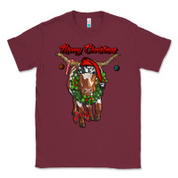 Burgundy merry christmas longhorn cow Classic Tee - RanaPortraitStore
