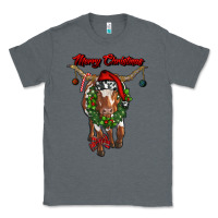 Charcoal Heather merry christmas longhorn cow Classic Tee - RanaPortraitStore