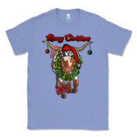 Colony Blue merry christmas longhorn cow Classic Tee - RanaPortraitStore