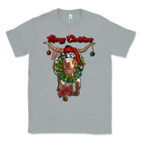 Heather Grey merry christmas longhorn cow Classic Tee - RanaPortraitStore