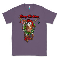 Lavender merry christmas longhorn cow Classic Tee - RanaPortraitStore