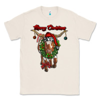Natural merry christmas longhorn cow Classic Tee - RanaPortraitStore