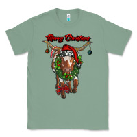 Sage merry christmas longhorn cow Classic Tee - RanaPortraitStore