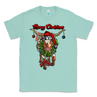 Seafoam merry christmas longhorn cow Classic Tee - RanaPortraitStore