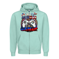 Seafoam All American gamer 4th of july Zipper Hoodie - CowGirlArtShop
