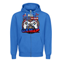 True Royal All American gamer 4th of july Zipper Hoodie - CowGirlArtShop