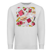 Dove Grey back to school  seamless pattern Premium Sweatshirt - BundleAndBundleShop