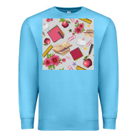 Ocean Blue back to school  seamless pattern Premium Sweatshirt - BundleAndBundleShop