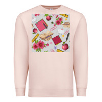 Pale Pink back to school  seamless pattern Premium Sweatshirt - BundleAndBundleShop