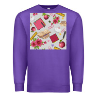 Purple back to school  seamless pattern Premium Sweatshirt - BundleAndBundleShop