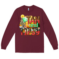 Burgundy tan and tipsy Long Sleeve Tee - texasbilliewilder