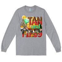 Heather Grey tan and tipsy Long Sleeve Tee - texasbilliewilder