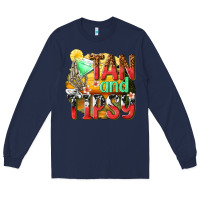 Navy tan and tipsy Long Sleeve Tee - texasbilliewilder