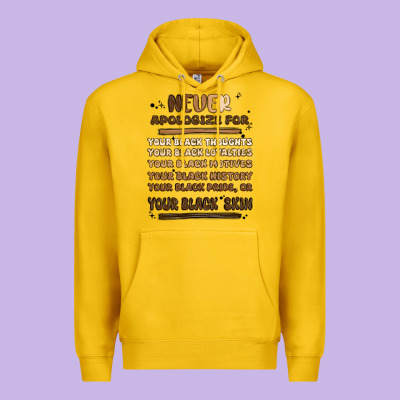 Never Apologize Premium Hoodie Designed By Maliassmallbusiness