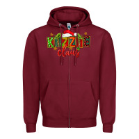 Burgundy Christmas kizzie claus Zipper Hoodie - FaDigitalArtStudio