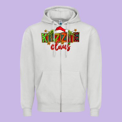 Christmas Kizzie Claus Zipper Hoodie Designed By Fadigitalartstudio
