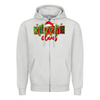 Dove Grey Christmas kizzie claus Zipper Hoodie - FaDigitalArtStudio