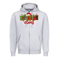 Heather Grey Christmas kizzie claus Zipper Hoodie - FaDigitalArtStudio