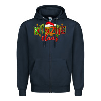 Navy Christmas kizzie claus Zipper Hoodie - FaDigitalArtStudio