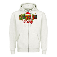 Oatmeal Heather Christmas kizzie claus Zipper Hoodie - FaDigitalArtStudio