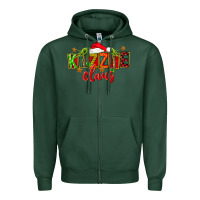 Sports Green Christmas kizzie claus Zipper Hoodie - FaDigitalArtStudio