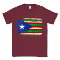 Burgundy Mexico and Puerto Rico Flag Classic Tee - texasbilliewilder