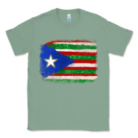 Sage Mexico and Puerto Rico Flag Classic Tee - texasbilliewilder