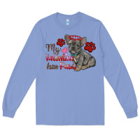 Colony Blue my valentine has paws french bulldog Long Sleeve Tee - RanaPortraitStore