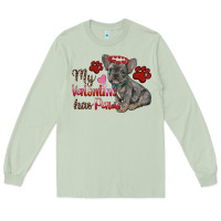 Matcha my valentine has paws french bulldog Long Sleeve Tee - RanaPortraitStore